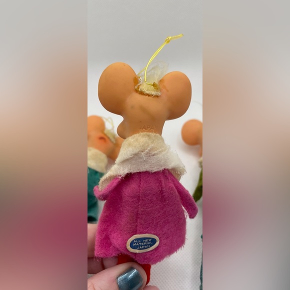❄️Vintage Mice Christmas Ornaments Lot of 3 Knee Hugger Decorations - Picture 8 of 9